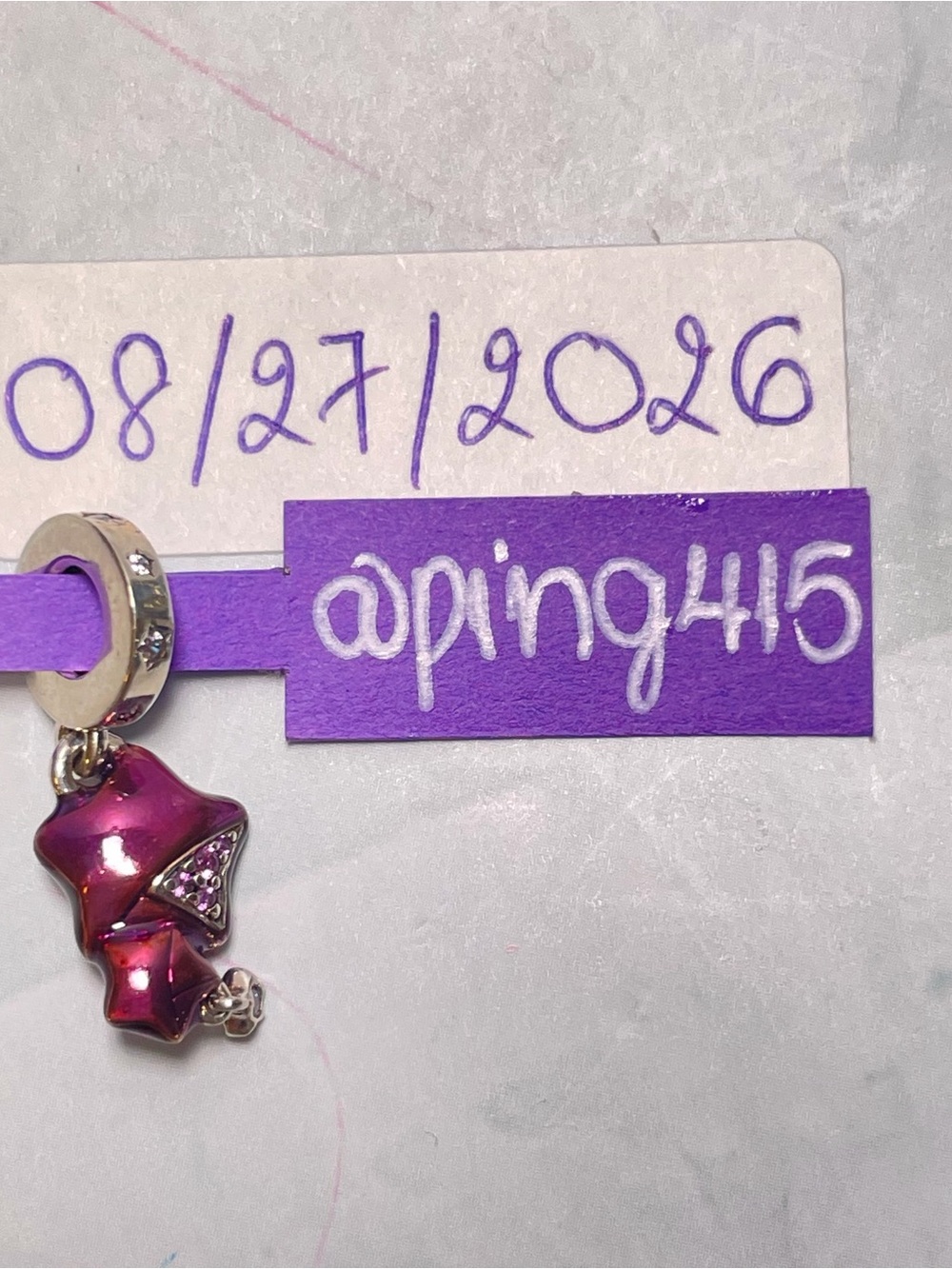 Pandora Stella Della Fortuna Purple Star dangle - Picture 9 of 10